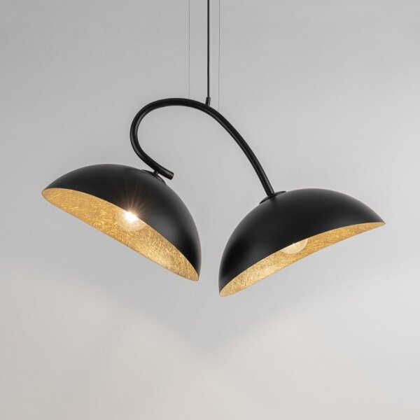 Lustră pe cablu SPACE 2xE27/60W/230V negru/auriu