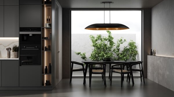 Lustră pe cablu GONDOLA 3xE27/60W/230V negru/cupru