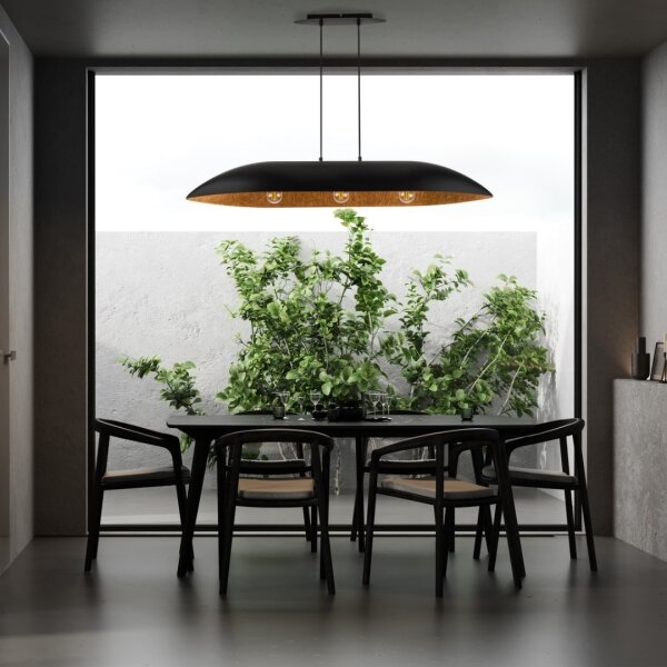 Lustră pe cablu GONDOLA 3xE27/60W/230V negru/cupru