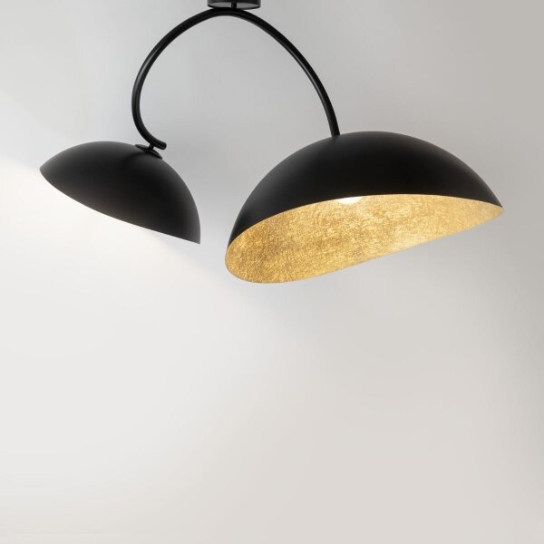 Lustră pe tijă SPACE 2xE27/60W/230V negru/auriu