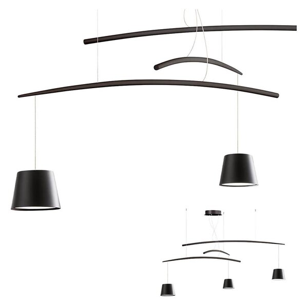 Lustră LED pe cablu LOLLI 3xLED/6W/230V negru Redo 01-1525