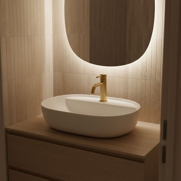 Lavoar pentru blat REA Aura 51 White Matt