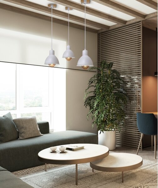 Lustră pe cablu 1xE27/40W/230V alb