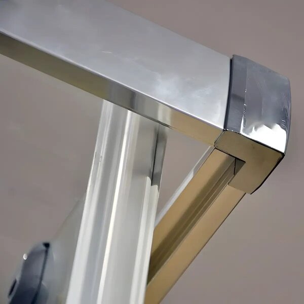 Cabina De Dus Pan 80x100cm, Sticla Securizata, Profil Aluminiu Cromat, Usi Culisante