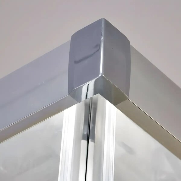 Cabina De Dus Pan 80x80cm, Sticla Securizata Mata, Profil Aluminiu Cromat, Usi Culisante