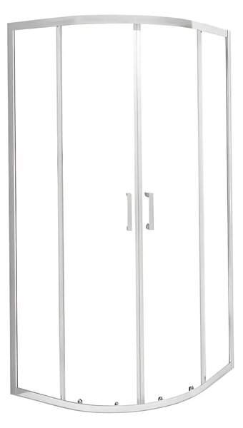 Cabina De Dus Semirotunda Pan R80cm, Sticla Securizata, Profil Aluminiu Cromat, Usi Culisante