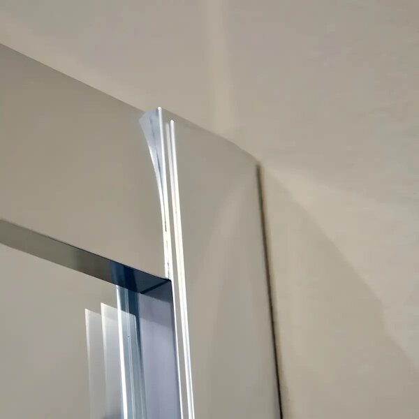 Cabina De Dus Semirotunda Pan R80cm, Sticla Securizata, Profil Aluminiu Cromat, Usi Culisante