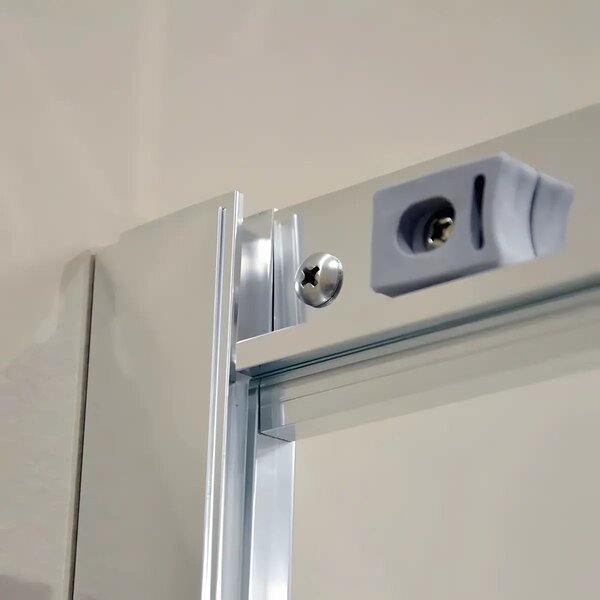 Cabina De Dus Semirotunda Pan R80cm, Sticla Securizata, Profil Aluminiu Cromat, Usi Culisante