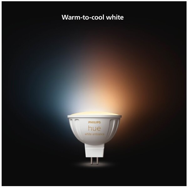 SET 2x bec LED dimabil Philips Hue WA GU5,3/MR16/5,1W/12V 2200-6500K