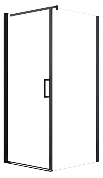 Cabina de dus BR6611 90X90cm, Sticla Securizata 8mm, Profil Aluminiu Negru