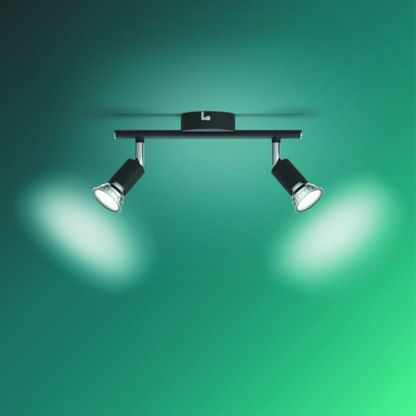 Spot LIMBALI 2xGU10/50W/230V negru Philips