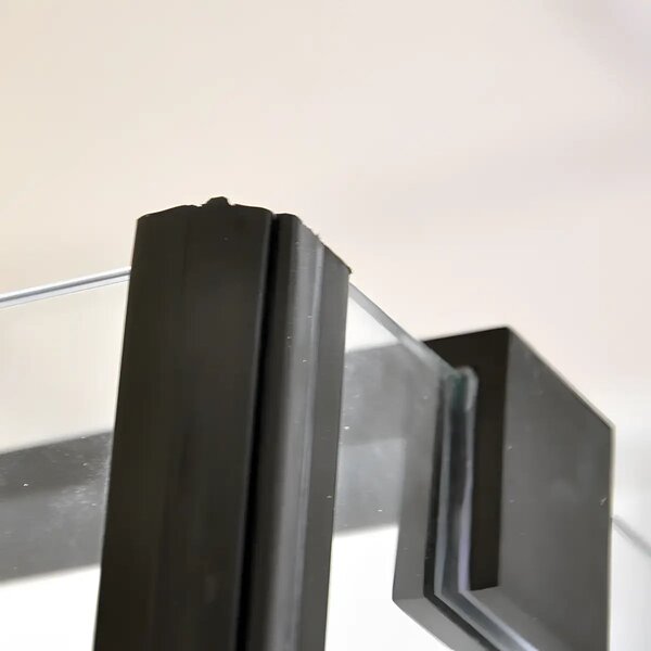 Cabina de dus BR6611 90X90cm, Sticla Securizata 8mm, Profil Aluminiu Negru