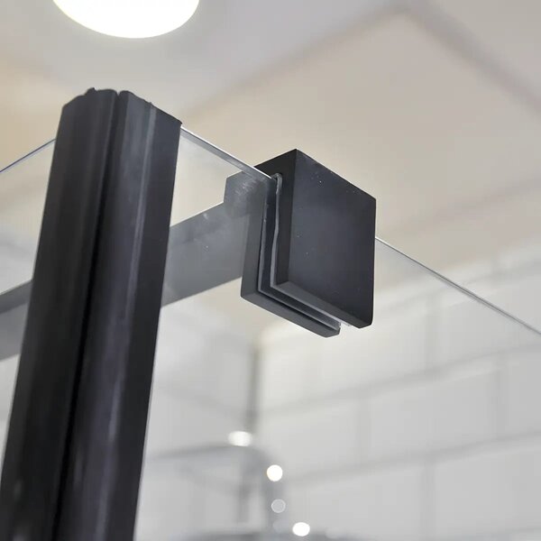 Cabina de dus BR6611 90X90cm, Sticla Securizata 8mm, Profil Aluminiu Negru
