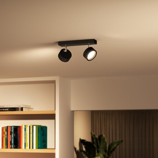 Spot LED BRACIA 2xLED/5,5W/230V negru Philips