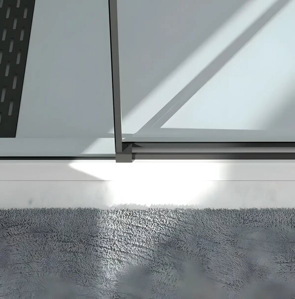 Cabina De Dus Oto 80x80cm, Sticla Securizata 6mm, Profil Aluminiu Negru, Usi Culisante