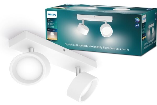 Spot LED BRACIA 2xLED/5,5W/230V alb Philips