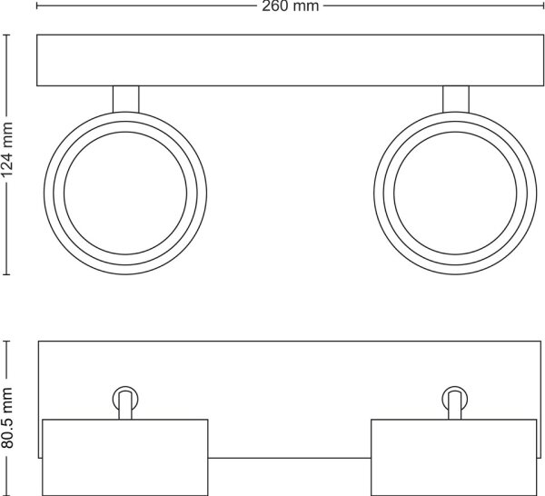 Spot LED BRACIA 2xLED/5,5W/230V negru Philips