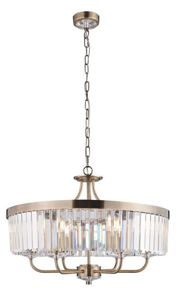 Endon 102505 - Candelabru cu lanț, 6xE14/6W/230V, diametru 55 cm, alamă