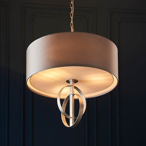 Endon 95215 - Lustră suspendată pe lanț, 5 x E27, 10 W, 230 V, diam. 70 cm, gri