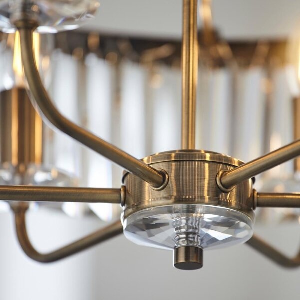 Endon 102505 - Candelabru cu lanț, 6xE14/6W/230V, diametru 55 cm, alamă