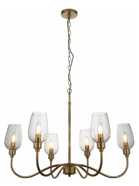 Endon 107791 - Candelabru pe lanț 6xE14/6W/230V alamă