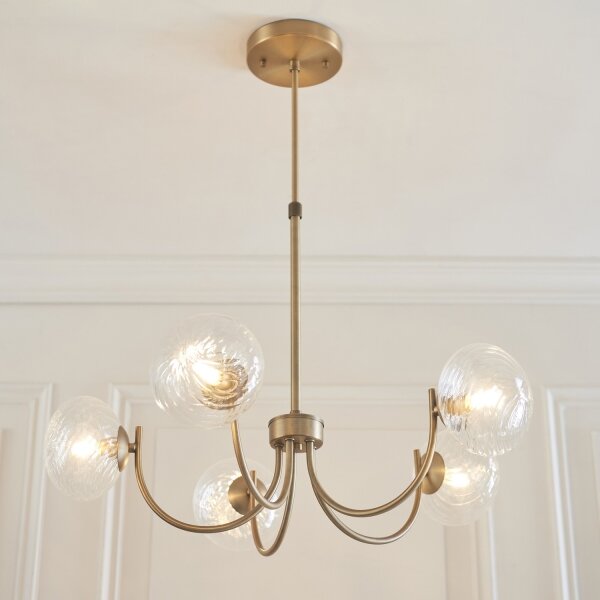 Endon 119210 - Candelabru HAGUE pe tijă, 5xG9/5W/230V, alamă