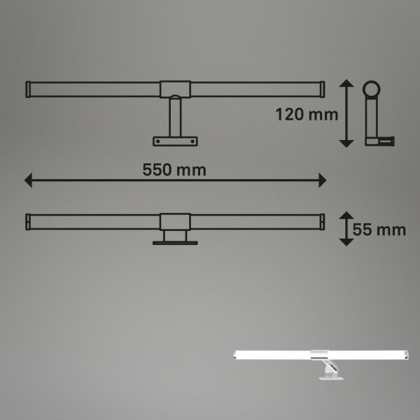 Briloner - Aplica LED pentru oglindă de baie SALA, 8W, 230V, 4000K, IP44
