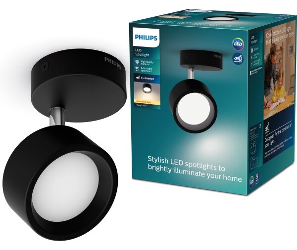 Spot LED BRACIA LED/5,5W/230V negru Philips