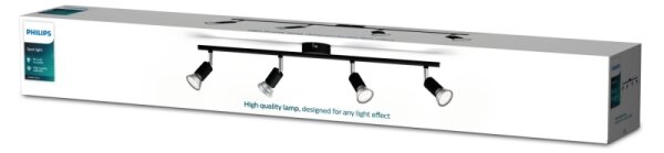 Spot LIMBALI 4xGU10/50W/230V negru Philips