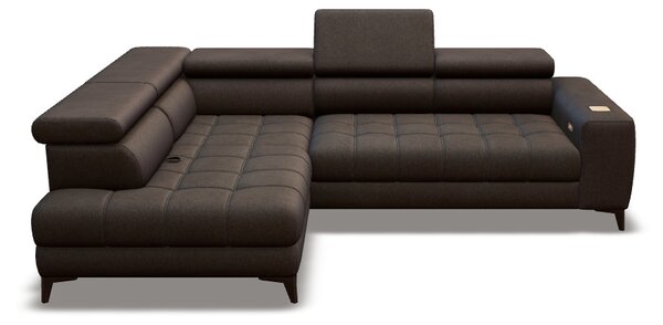 Coltar BAGGIO, sezlong stanga, stofa catifelata cappuccino - Poso 03