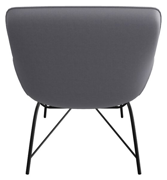 Scaun de relaxare modern BELTON, gri/negru, stofa catifelata/otel, 74x
