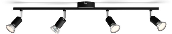 Spot LIMBALI 4xGU10/50W/230V negru Philips