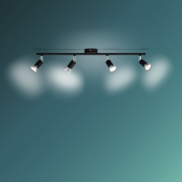 Spot LIMBALI 4xGU10/50W/230V negru Philips