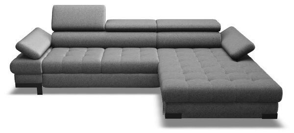 Coltar extensibil SELVA MINI, sezlong stanga, stofa clasica gri - Aust