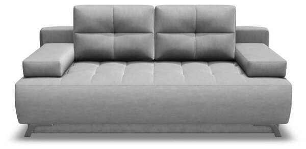 Canapea extensibila OSLO, stofa catifelata gri - Element 24, cu lada d