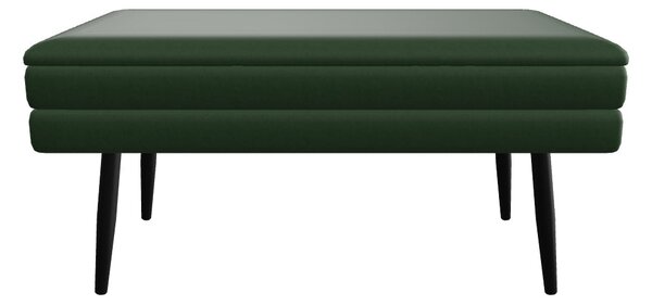Bancheta hol tapitata VELVA, stofa catifelata verde inchis, 78x35x40 c