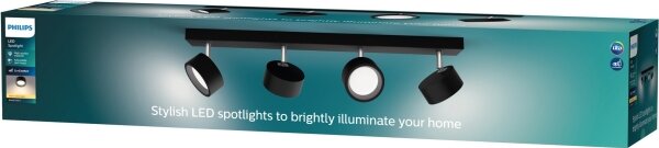 Spot LED BRACIA 4xLED/5,5W/230V negru Philips