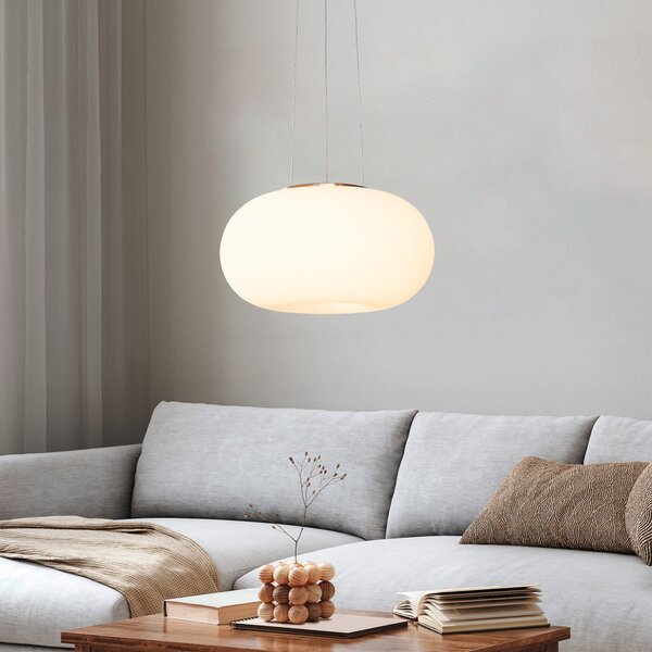 EGLO Optica lampă suspendată modernă 35 cm, reglabil, Alb, Camera de zi / sufragerie, Sticlă, Modern