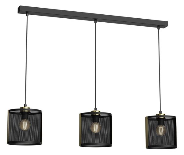 Lustră pe cablu KAGA 3xE27/60W/230V neagră/aurie