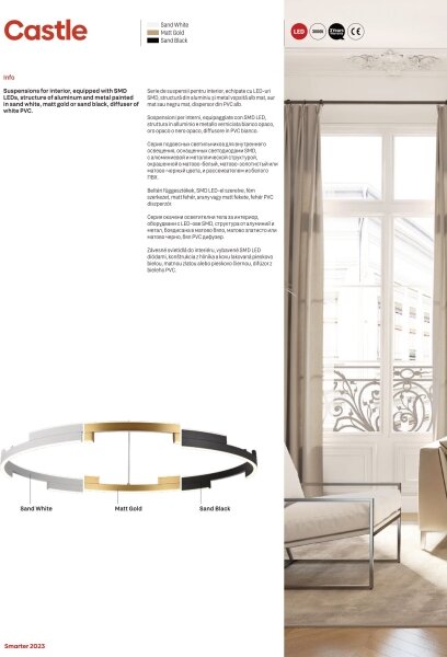 Lustră LED dimabilă pe cablu CASTLE LED/60W/230V auriu Redo 01-3178