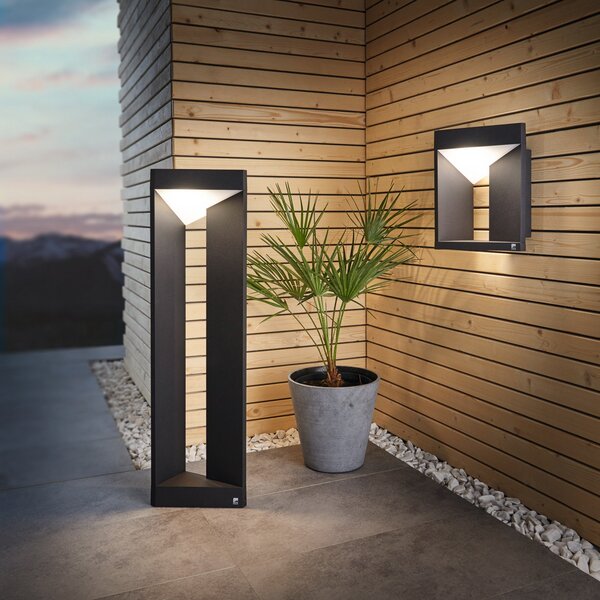 EGLO Lampă LED trotuar Nembro IP54 din aluminiu turnat, Negru, Metal, Modern