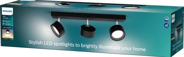 Spot LED BRACIA 3xLED/5,5W/230V negru Philips
