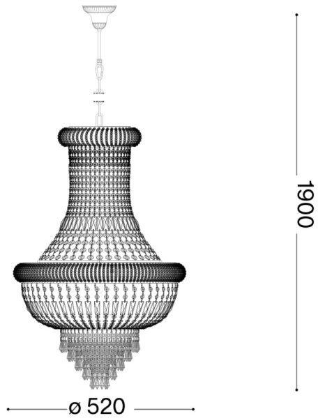 Lustră de cristal pe lanț Ideal Lux DUBAI 10xE14/40W/230V