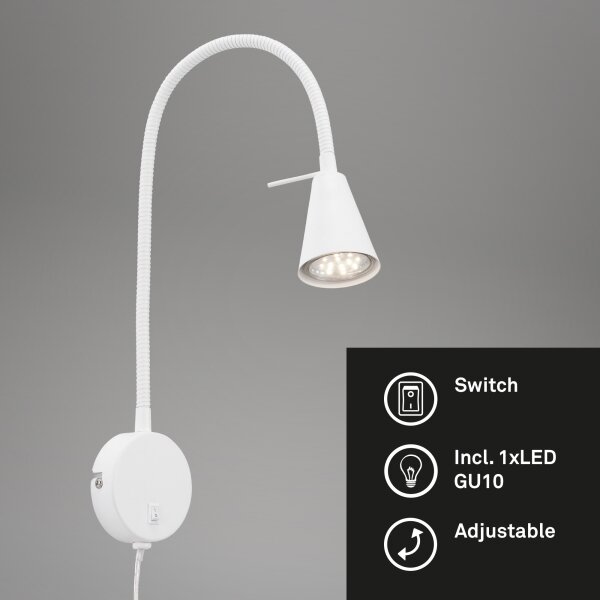 Briloner 2082-016 - Aplică de perete LED COMFORT LIGHT 1xGU10/5W/230V albă