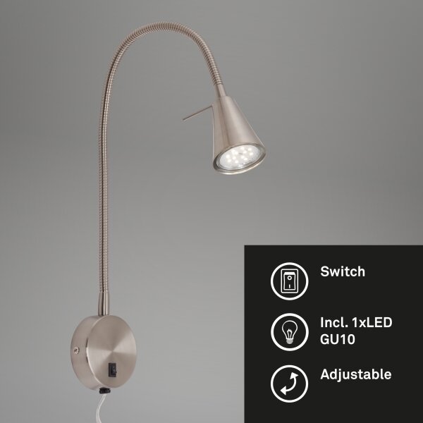 Briloner 2082-012 - Aplică LED de perete COMFORT LIGHT, 1xGU10/5W/230V, crom mat