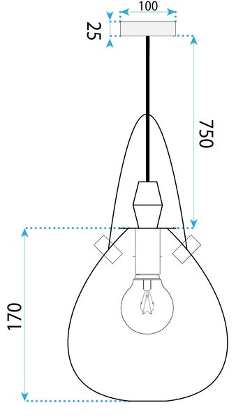 Lampă de tavan APP1774-1CP BLACK GREY