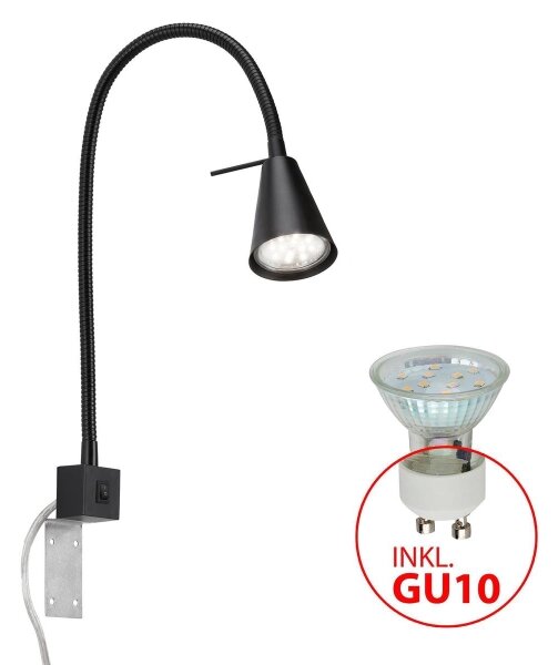 Lampă de perete LED Briloner 2080-015 COMFORT LIGHT 1xGU10/5W/230V, neagră