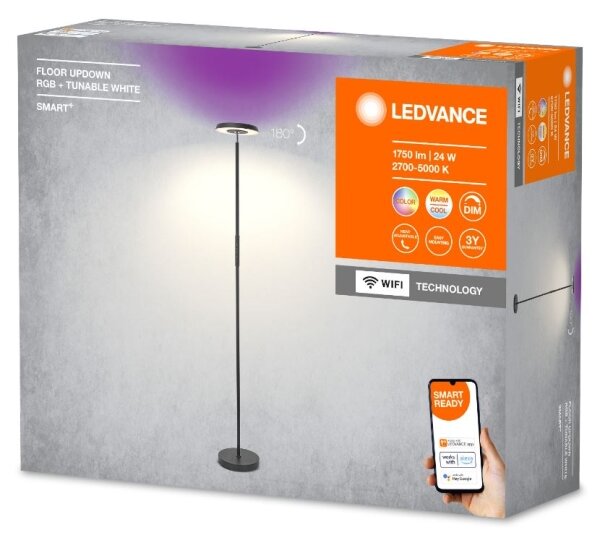 Ledvance - Lampă de podea SMART+ FLOOR LED RGBW dimabilă, 24W, 230V, Wi-Fi