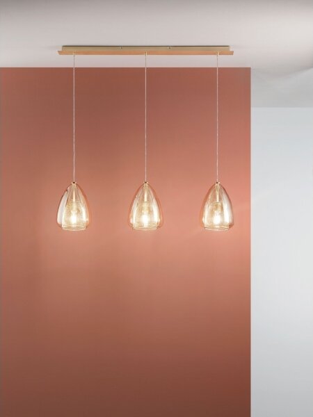 Lustră pe cablu BRITTON 3xE27/40W/230V auriu Fabas Luce 3673-48-125
