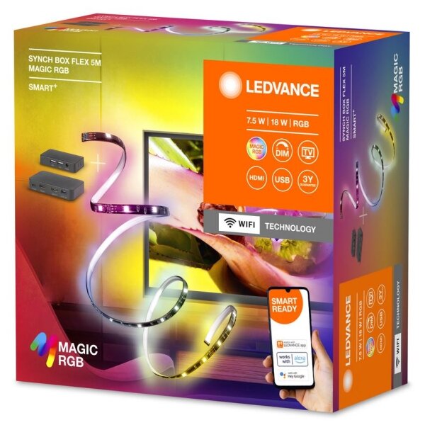 Bandă LED RGB dimabilă pentru televizor SYNCH BOX FLEX 4,5m LED/18W/230V Wi-Fi Ledvance